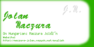 jolan maczura business card